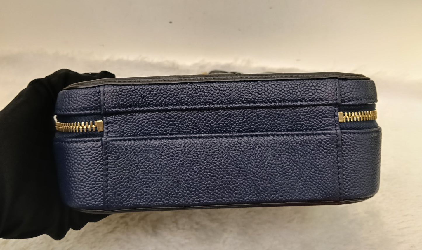Chanel Filigree Vanity Case Medium Caviar Blue Black GHW #26