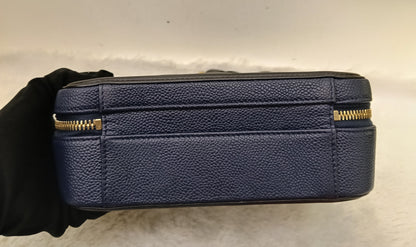 Chanel Filigree Vanity Case Medium Caviar Blue Black GHW #26
