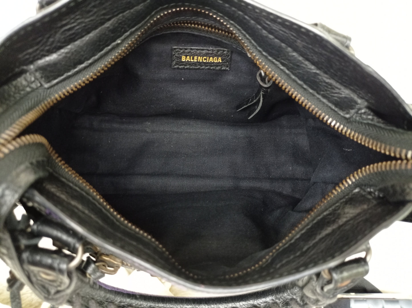 Balenciaga Mini City Classic Graffiti Black Bleu Violet RGHW 2018