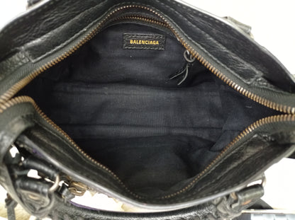 Balenciaga Mini City Classic Graffiti Black Bleu Violet RGHW 2018