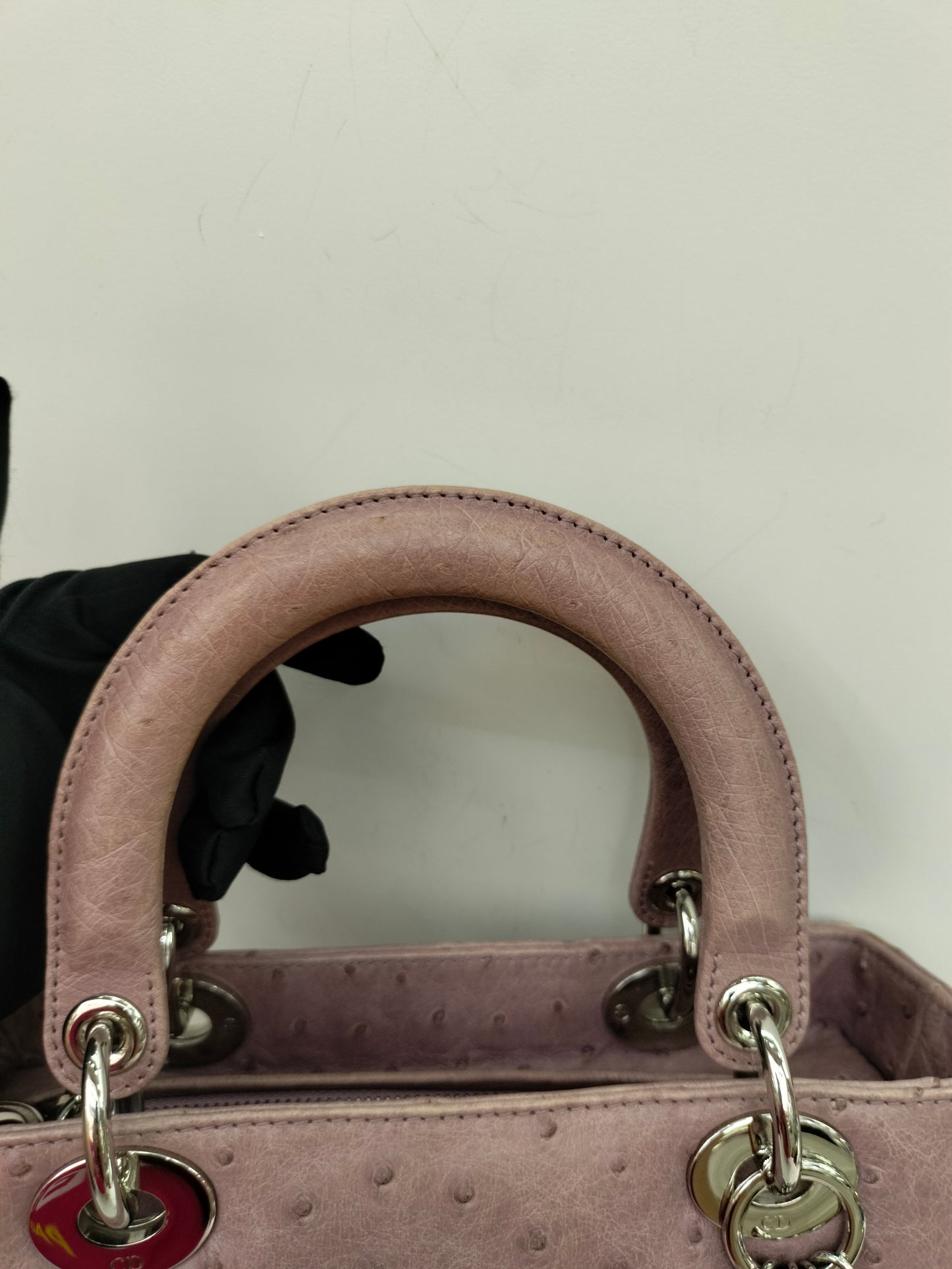 Lady Dior Medium Ostrich Blush Pink SHW 2013