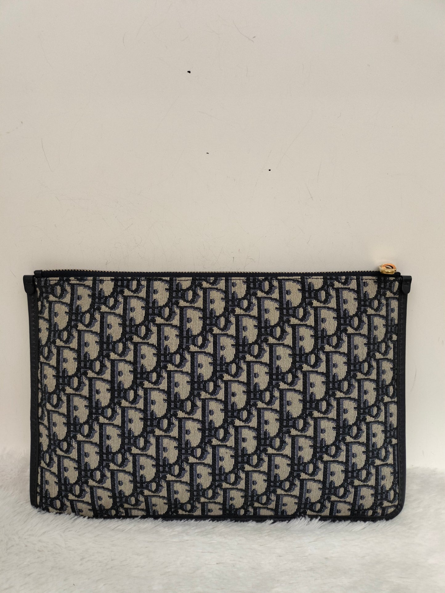 Dior Clutch Logogram Jacquard Oblique Navy GHW 2019