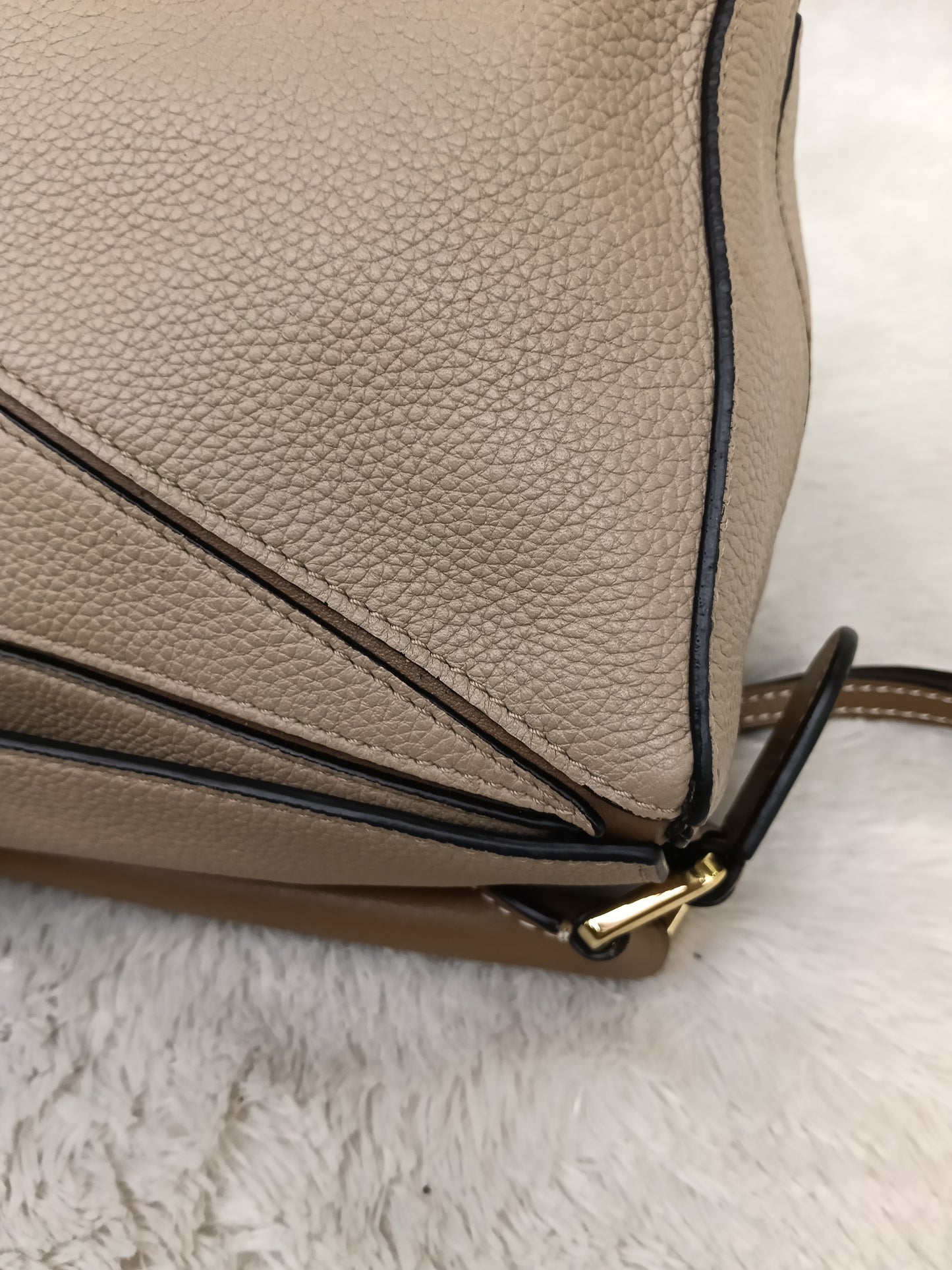 Loewe Puzzle Small Grained Sand Mink GHW 2020