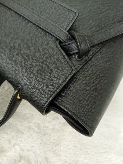 Celine Micro Belt Grained Black GHW 2017