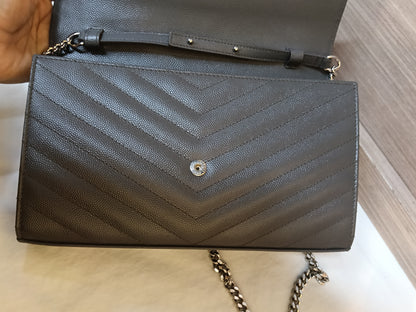 YsL WOC 22 Matelasse Monogramme Grained Grey SHW 2018