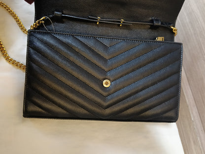 YsL WOC 22 Matelasse Monogramme Grained Black GHW 2018