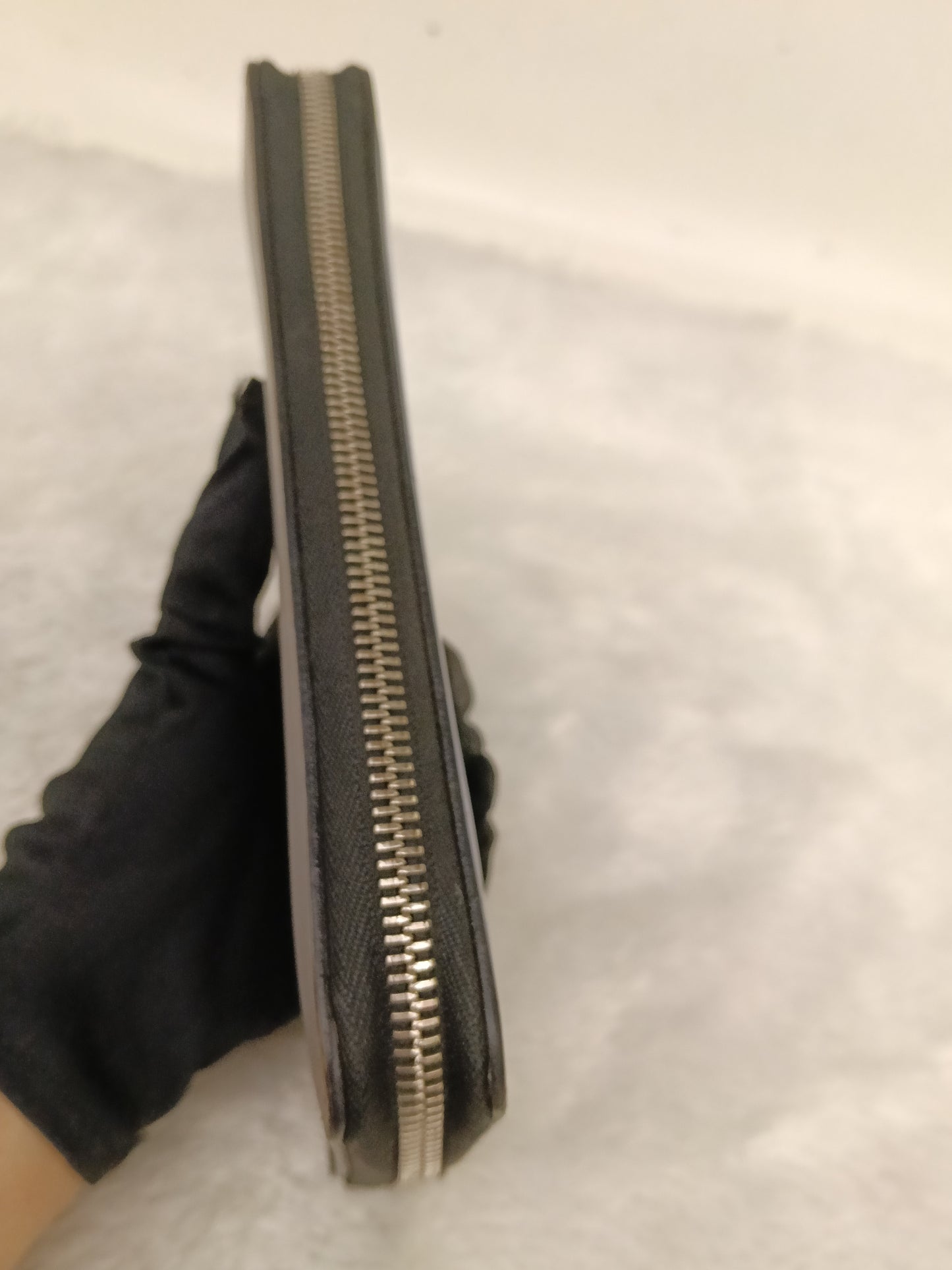 LV Zippy Wallet Long Organizer NM Epi Graphite Blue Gray