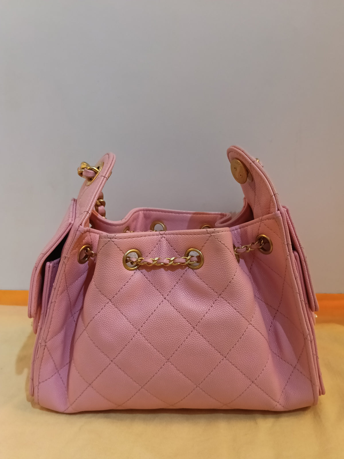 Chanel C25 Mini Caviar Pink Barbie GHW (CHIP)