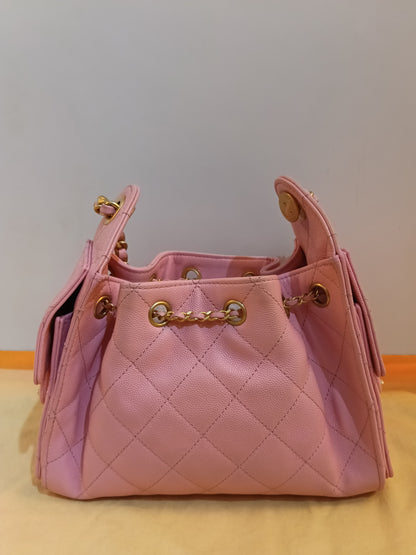 Chanel C25 Mini Caviar Pink Barbie GHW (CHIP)