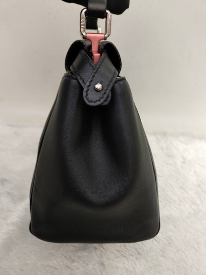 Fendi Peekaboo Iconic Mini Black SHW Pink Enamel