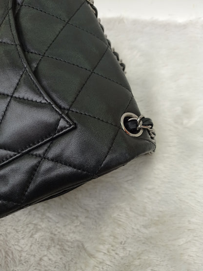 Chanel Accordion Flap Mini Lamb Black SHW #18
