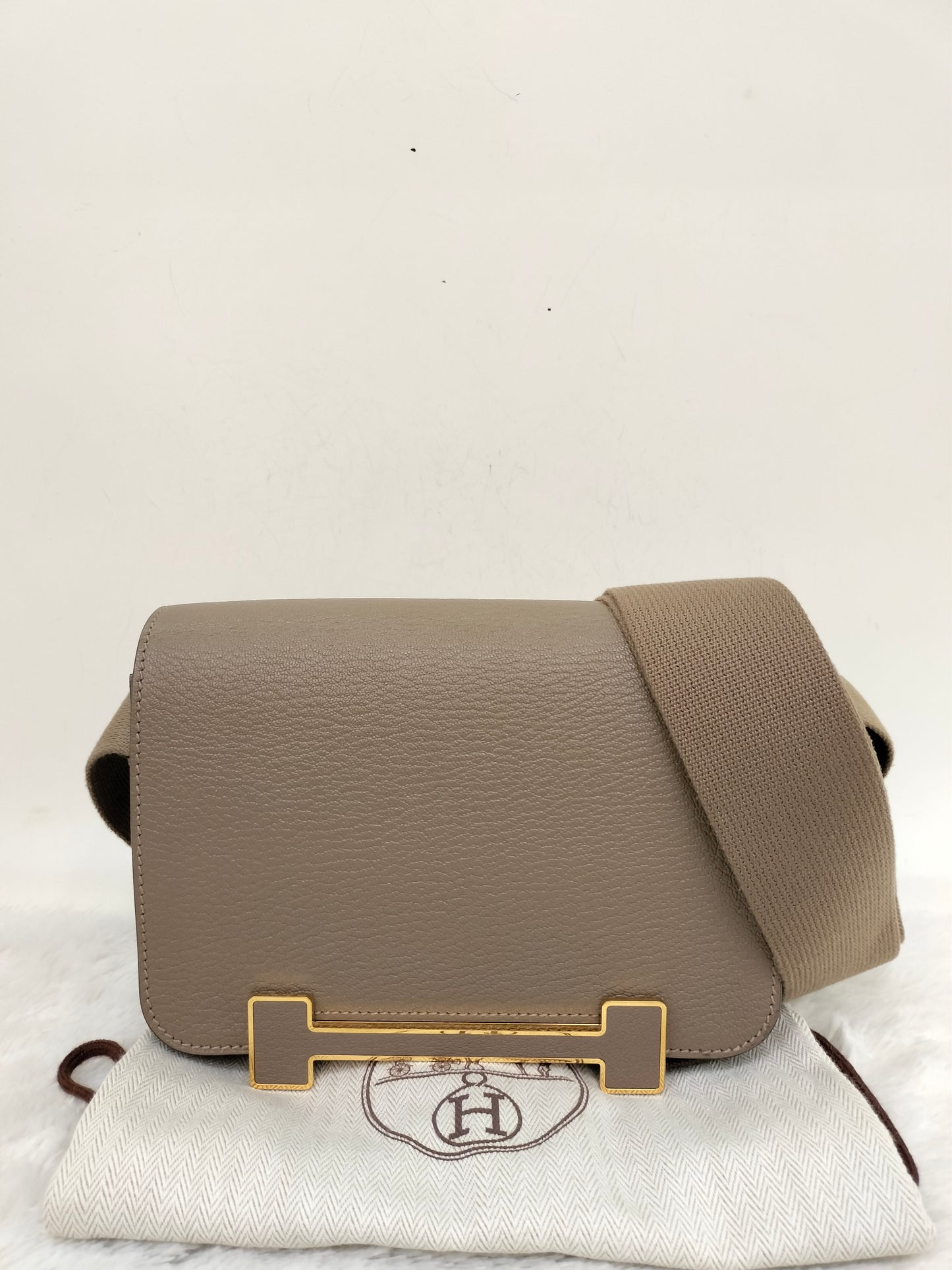 Hermes Geta Chevre Etoupe GHW #U