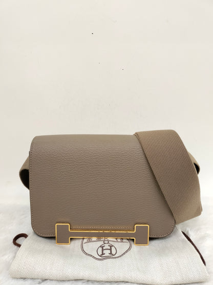 Hermes Geta Chevre Etoupe GHW #U