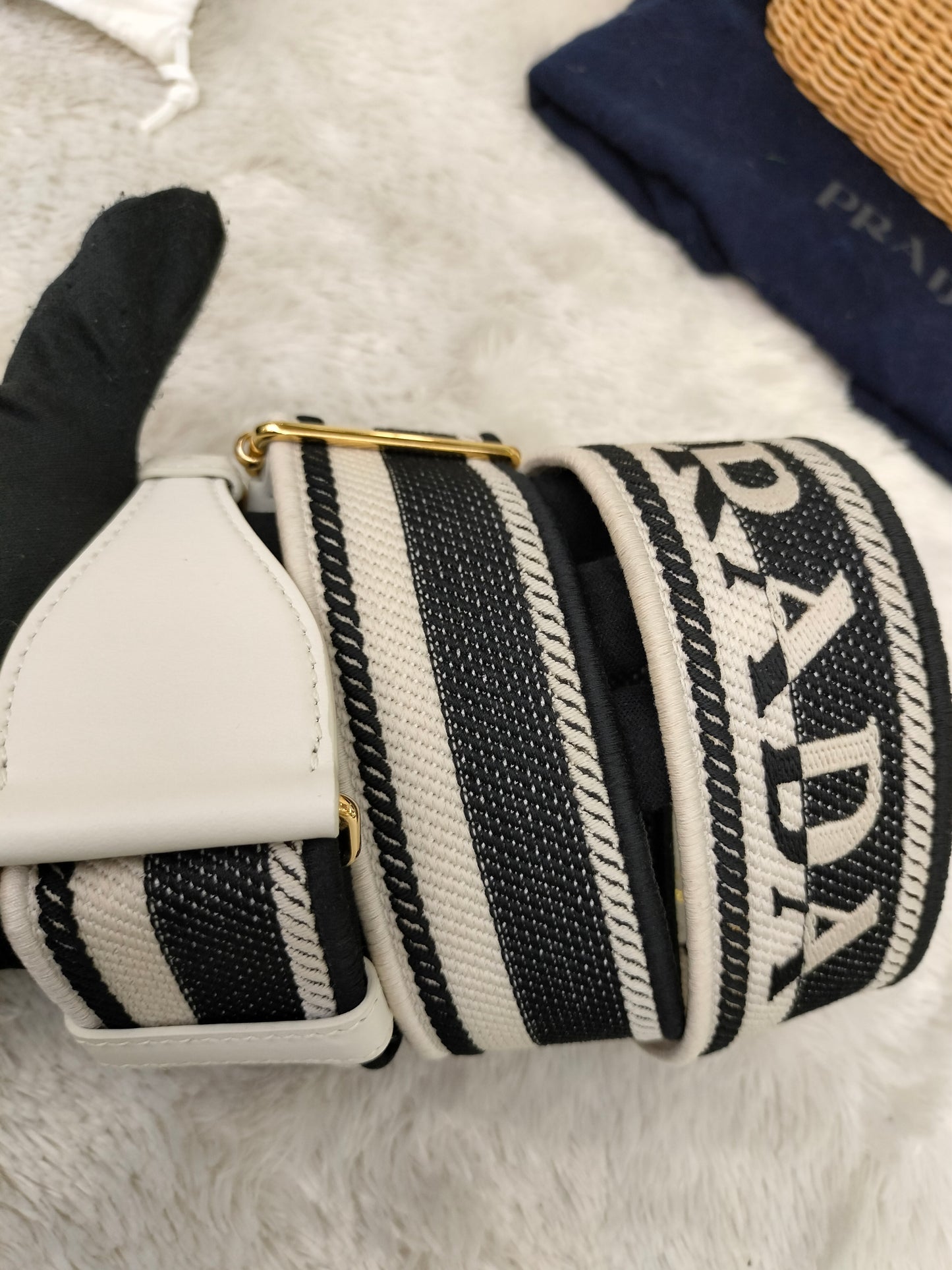 Prada Midollino Canapa Naturale Bianco GHW