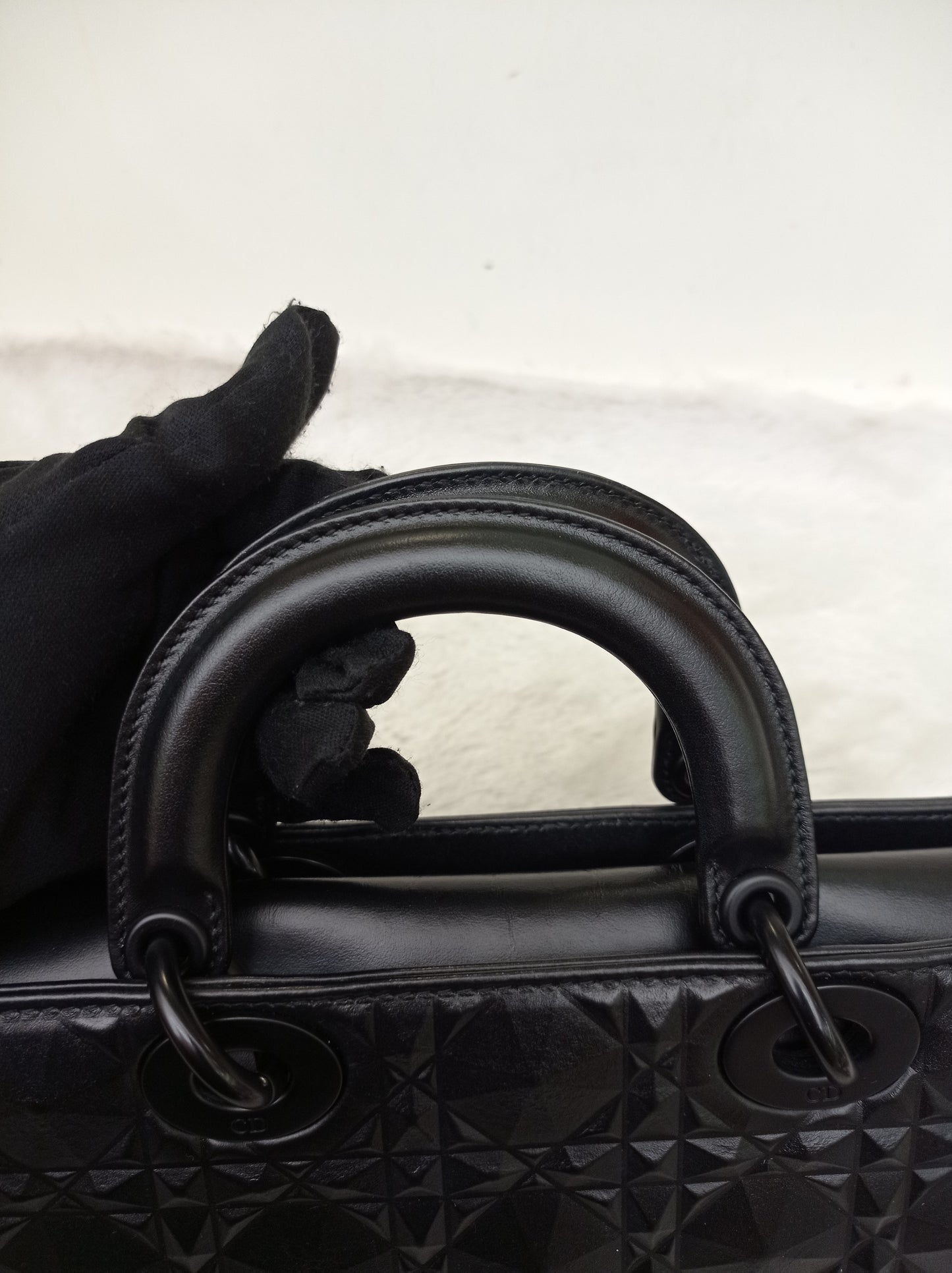 Dior Lady D'Joy Medium Cannage Diamond All Black 2022