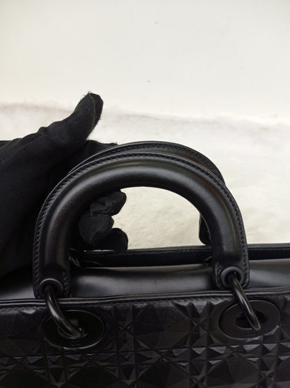 Dior Lady D'Joy Medium Cannage Diamond All Black 2022