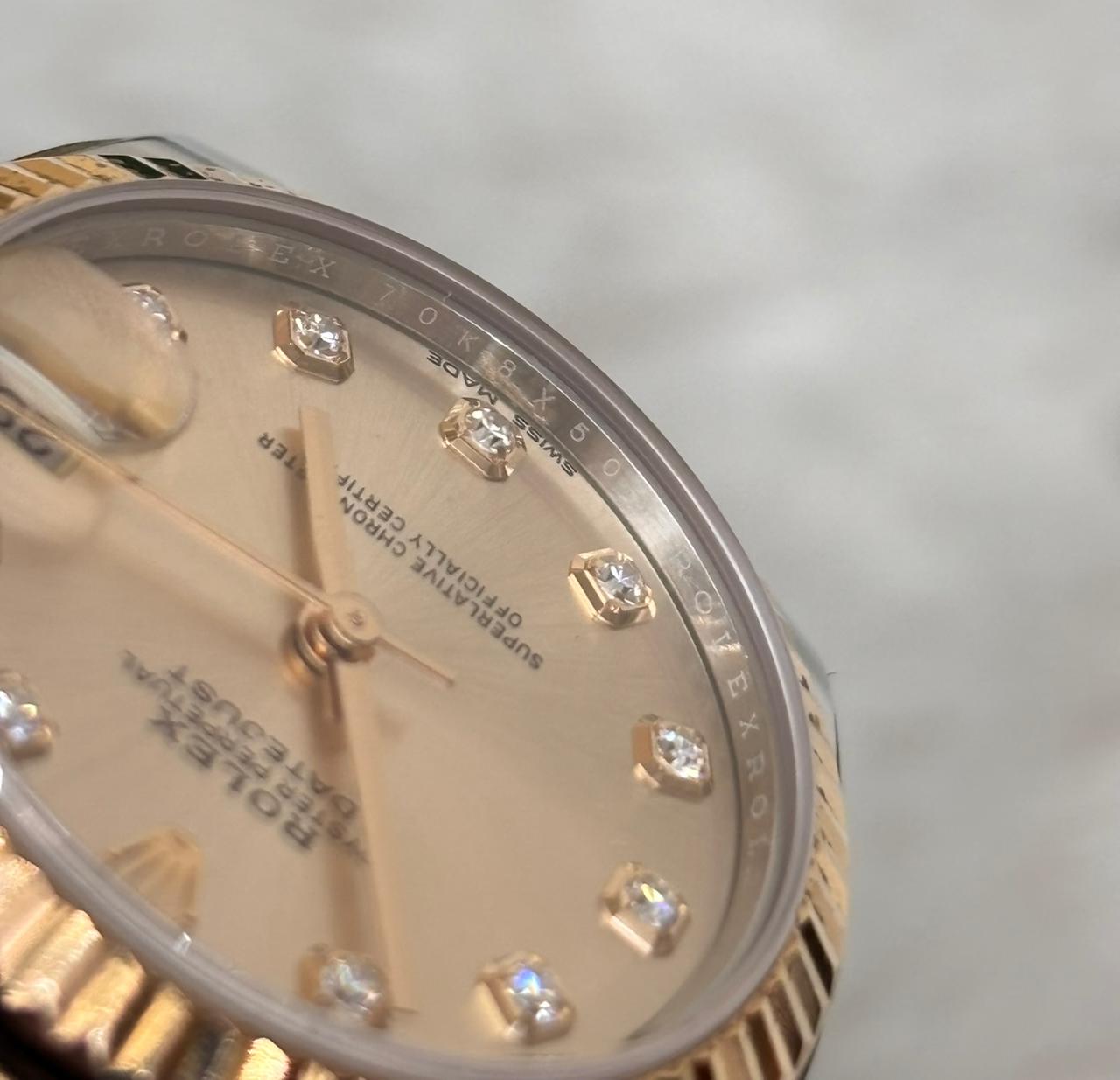 Rolex Oyster Perpetual Datejust 31mm Diamond Dial 2 Tone Rose Gold Jubilee 2019