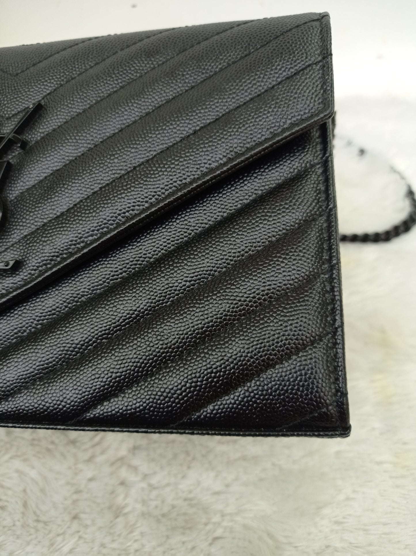 YsL WOC 22 Monogramme Chevron Grained All Black 2022