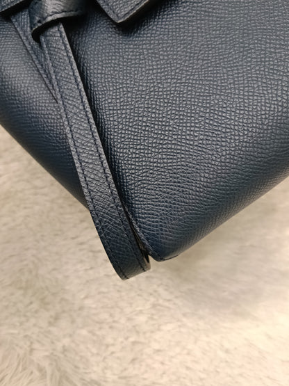 Celine Nano Belt Grained Abyss Blue GHW 2018