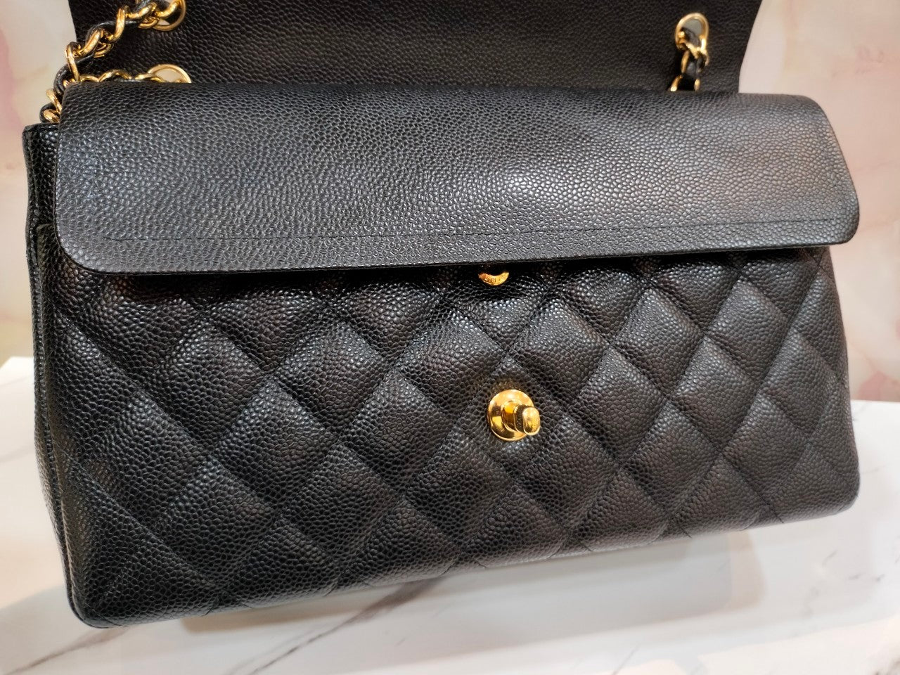 Chanel Jumbo Caviar Black GHW DF #20