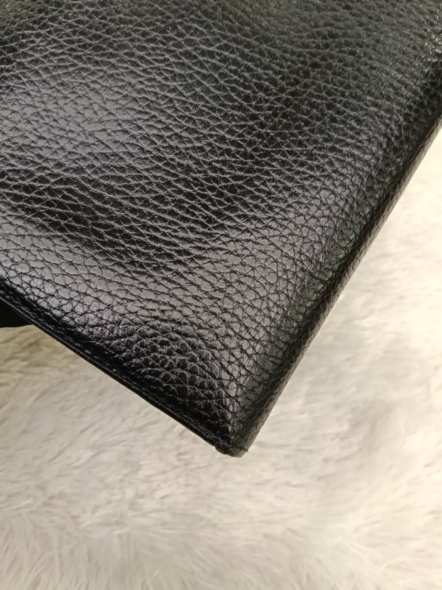 Gianni Versace Medusa Trifold Wallet Grained Black GHW