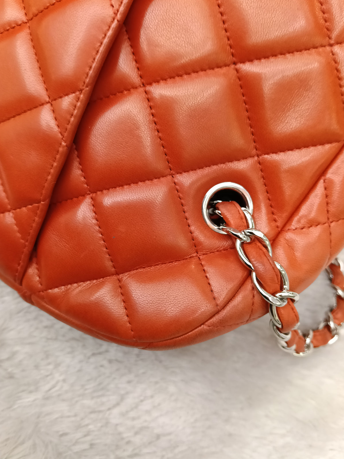 Chanel Camera Lamb Red Coral SHW #15