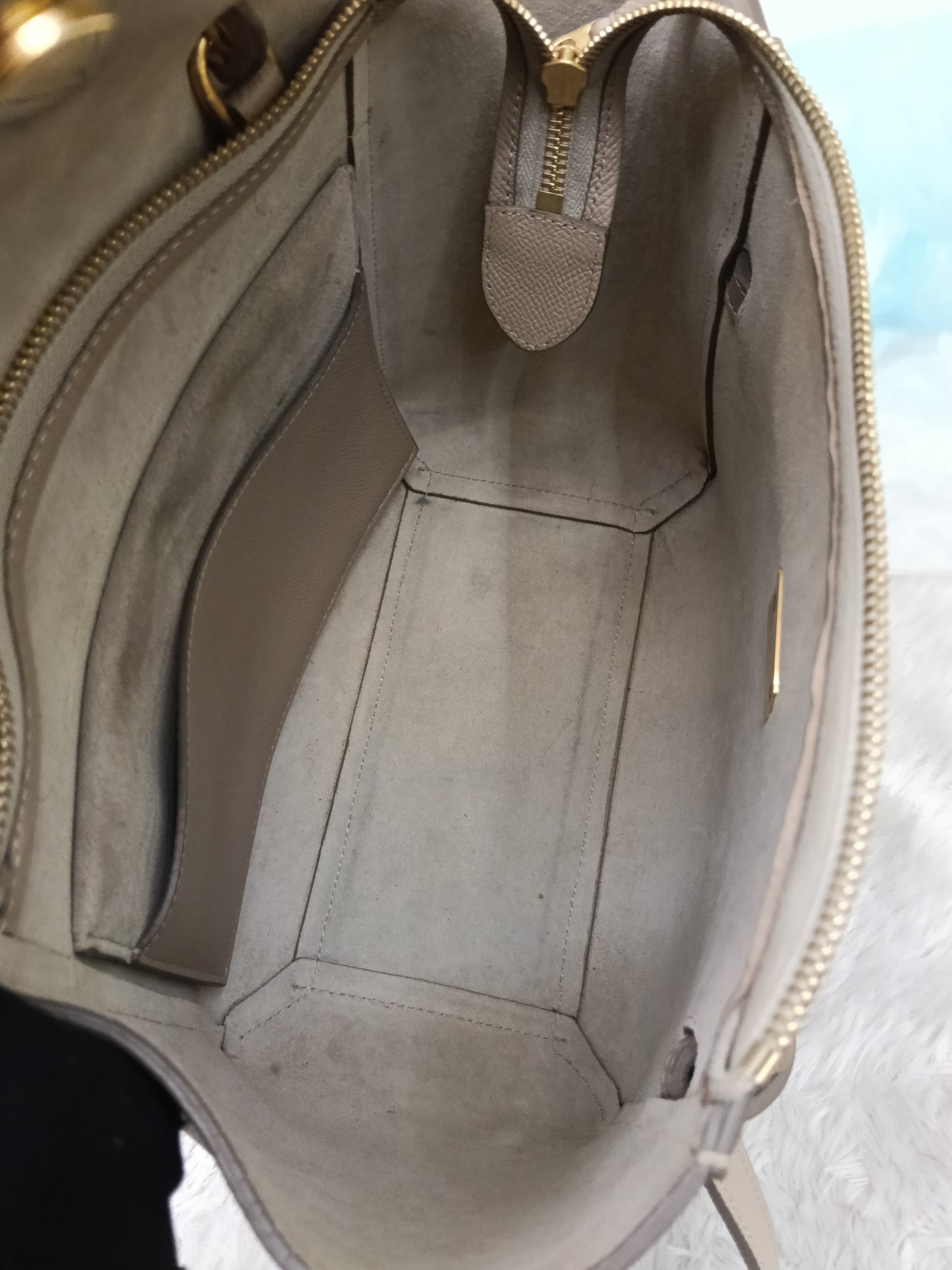 Celine Micro Belt Grained Light Taupe GHW 2021