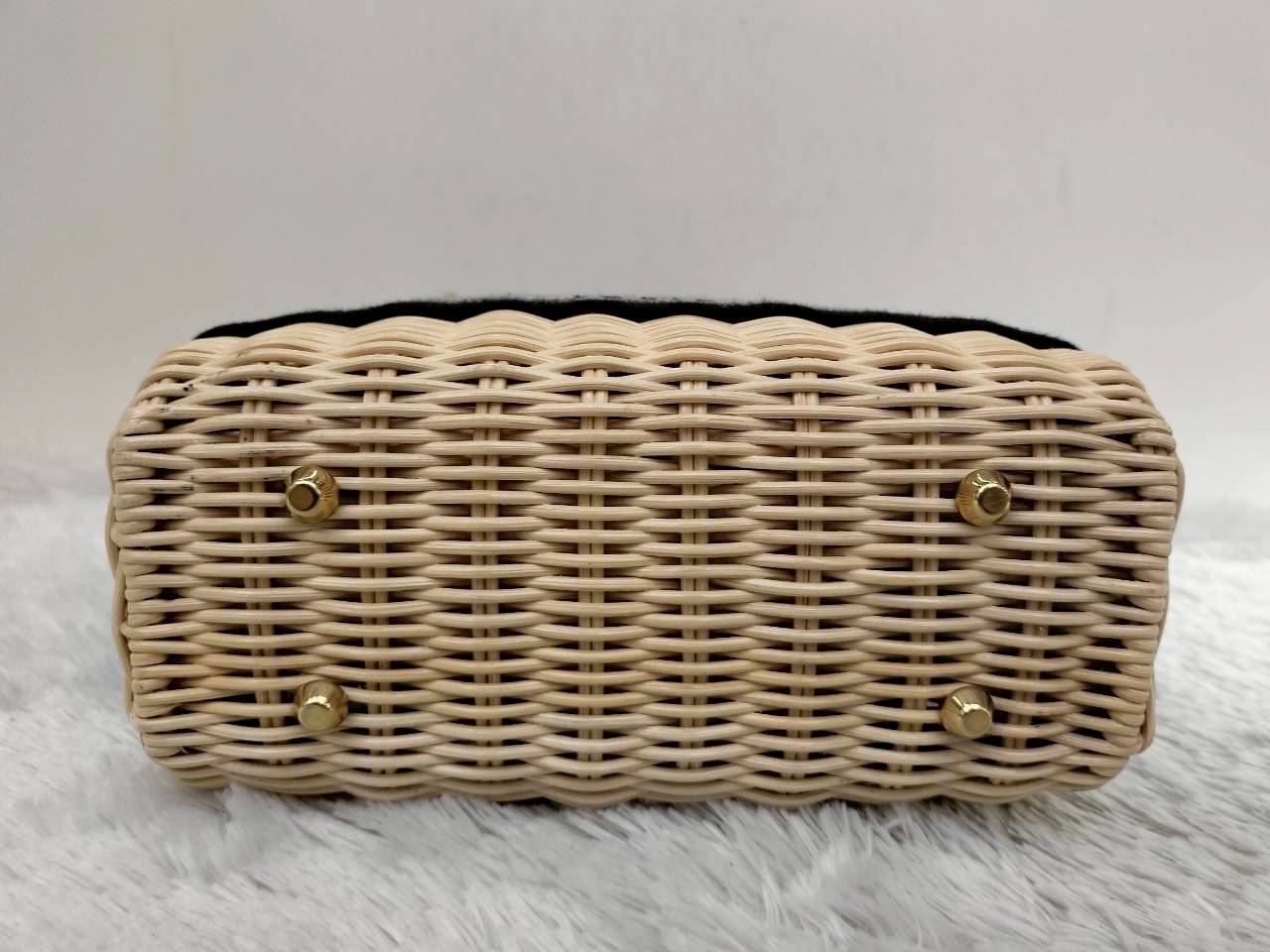 Lady Dior Mini Wicker Rattan Oblique Jacquard Blue Natural GHW 2022
