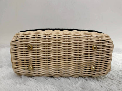 Lady Dior Mini Wicker Rattan Oblique Jacquard Blue Natural GHW 2022