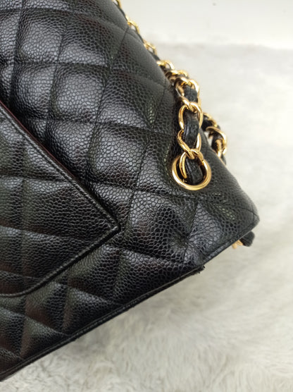 Chanel Maxi Caviar Black GHW DF #24