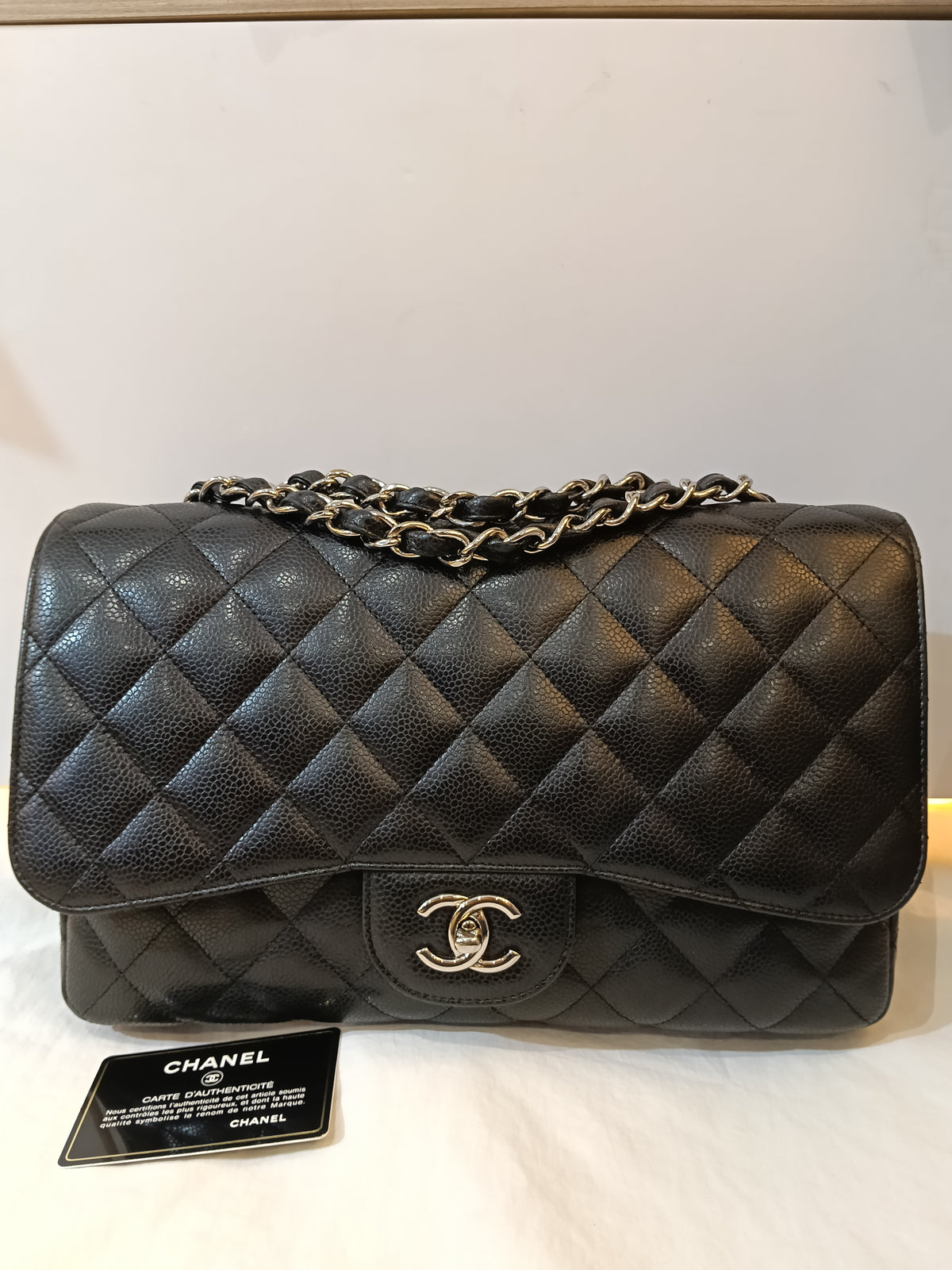 Chanel Jumbo Caviar Black SHW SF #13