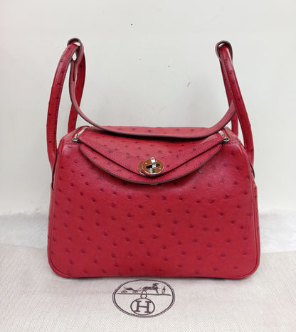 Lindy 26 Ostrich Rouge De Coeur PHW #X