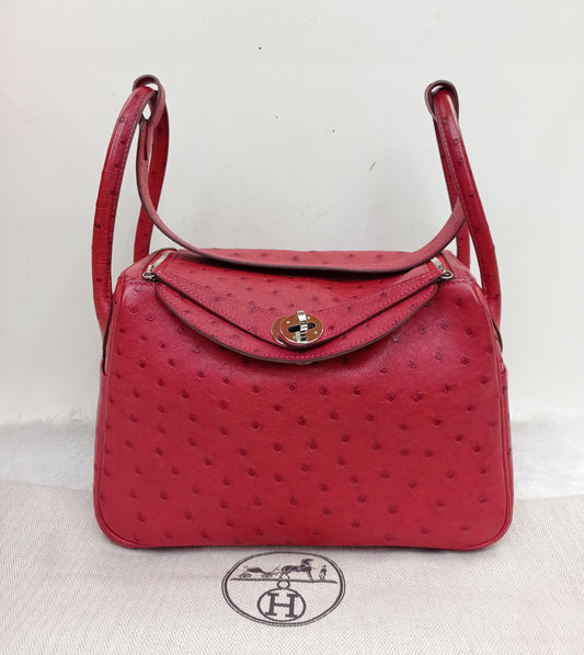 Lindy 26 Ostrich Rouge De Coeur PHW #X
