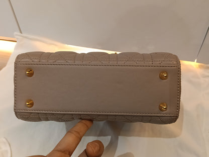 Lady Dior Small Lamb Taupe GHW 2016