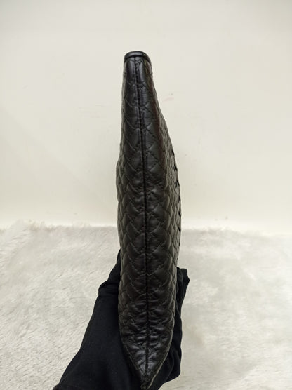Bottega Veneta Nappa Intreccio Imperatore Zip Clutch Black