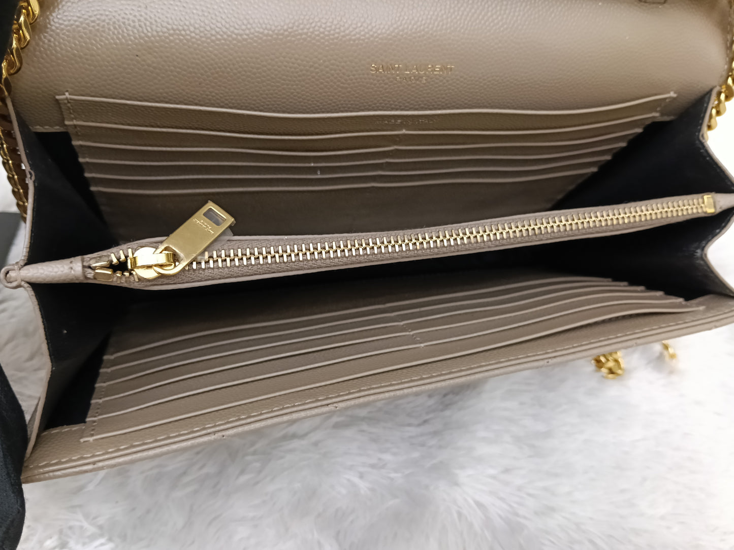 YsL WOC 22 Cassandre Chevron Grained Dusty Grey GHW 2019