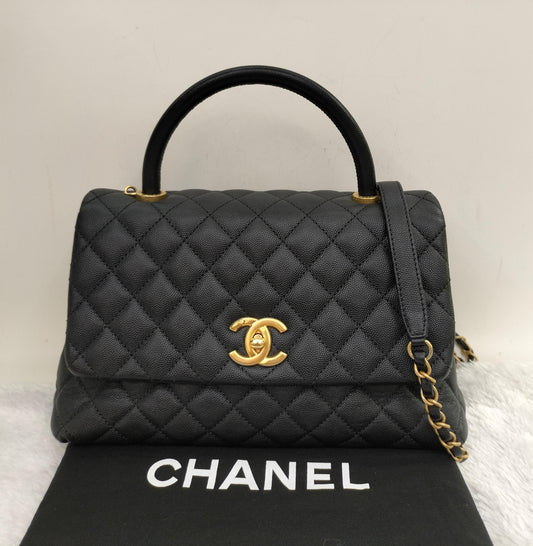 Chanel Coco Handle Medium Caviar Black GHW #25