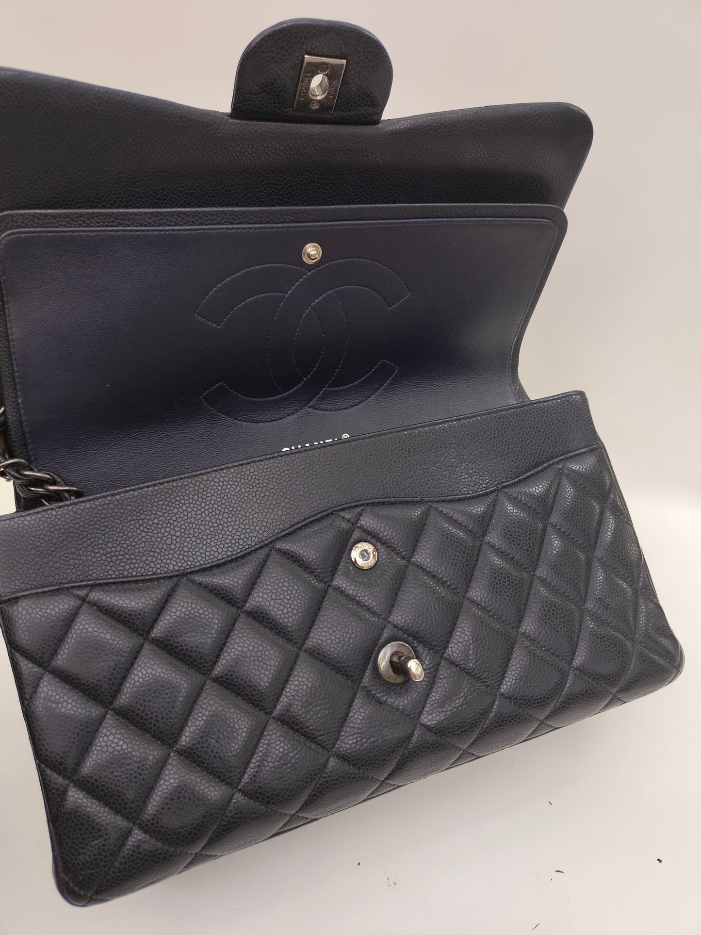 Chanel Jumbo Caviar Black RHW DF #21