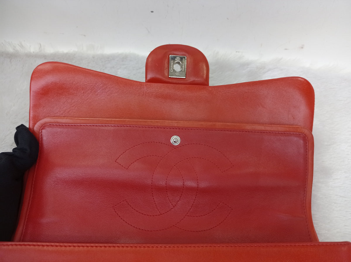 Chanel Jumbo Lamb Red SHW DF #15
