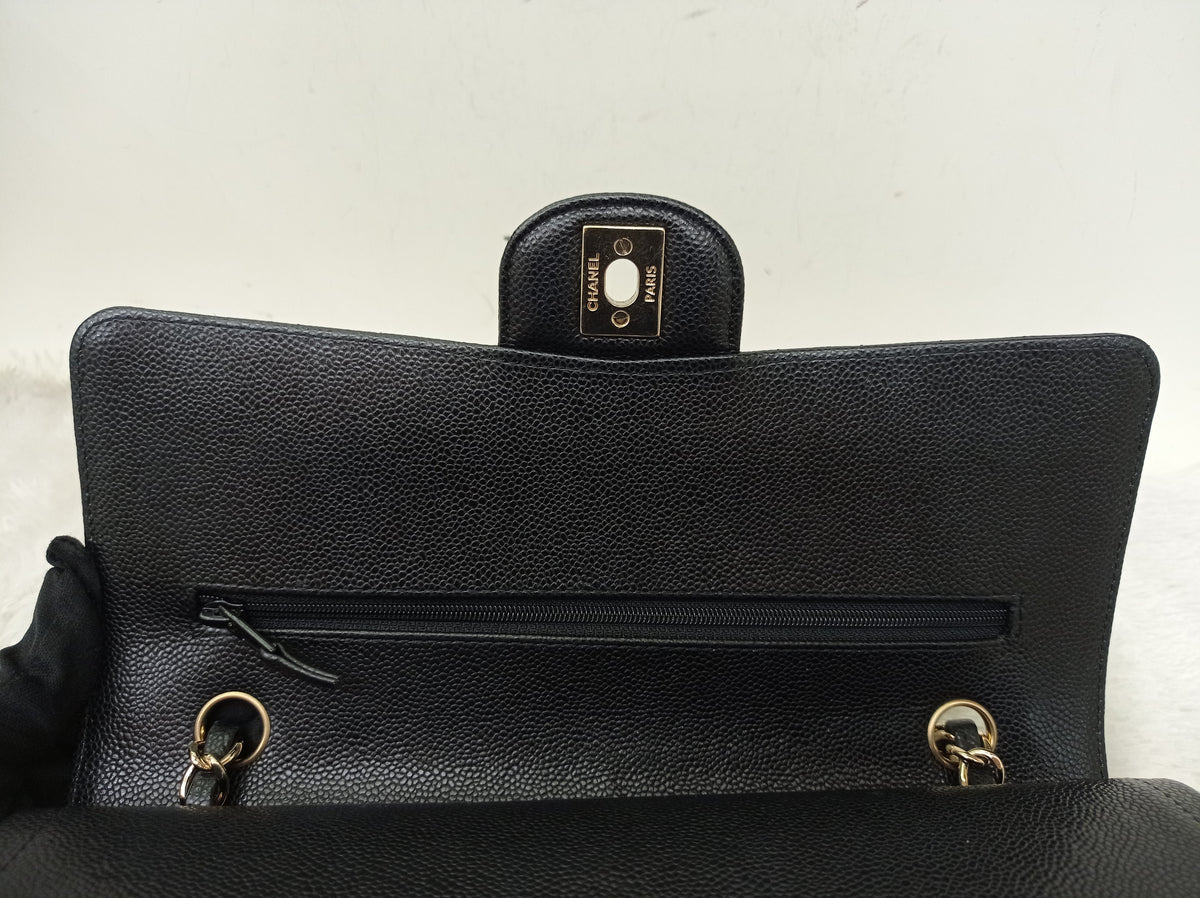 Chanel Medium Chevron Caviar Black GHW DF #30