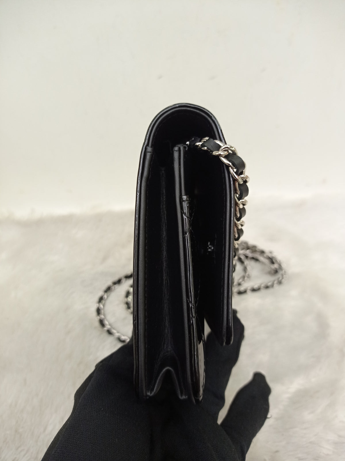 Chanel WOC Boy Patent Black SHW #20