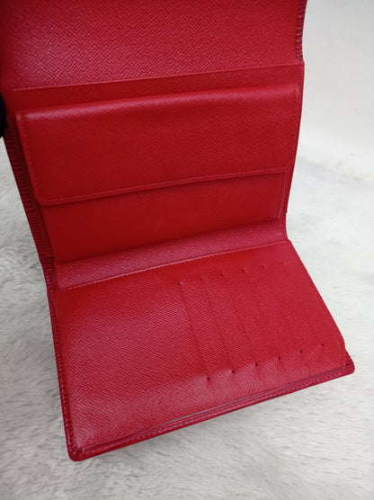 LV Portefeuille Tresor Etui Papiers Wallet Epi Red