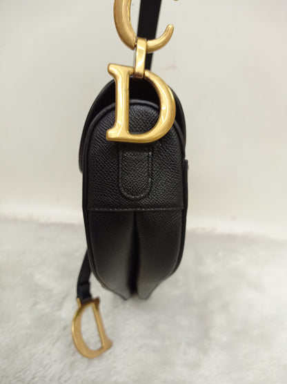 Dior Saddle Medium Grained Black GHW 2021