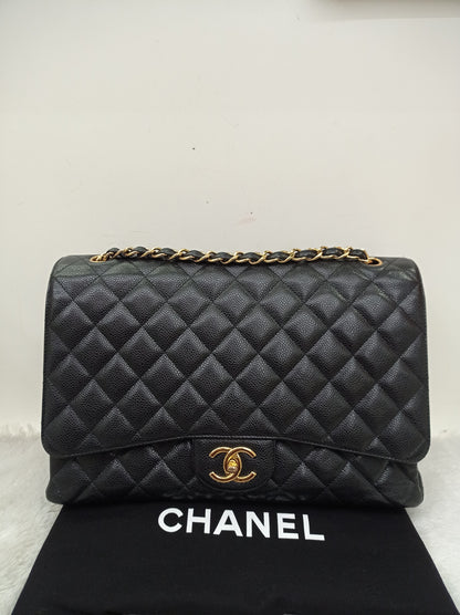 Chanel Maxi Caviar Black GHW DF #14