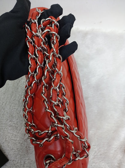 Chanel Jumbo Lamb Red SHW DF #15