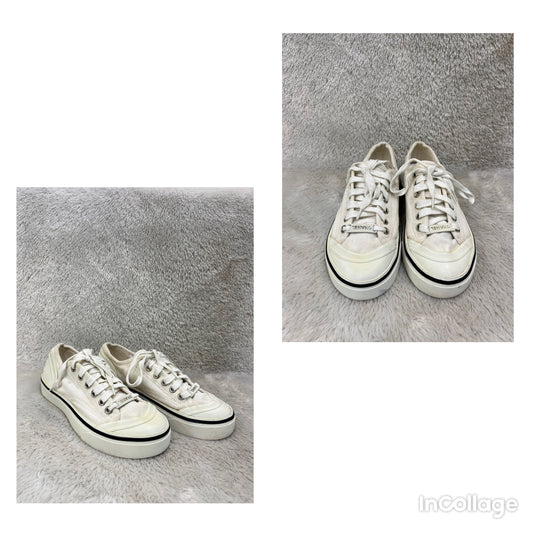Chanel Low Top Sneakers Canvas Rubber White Size 37