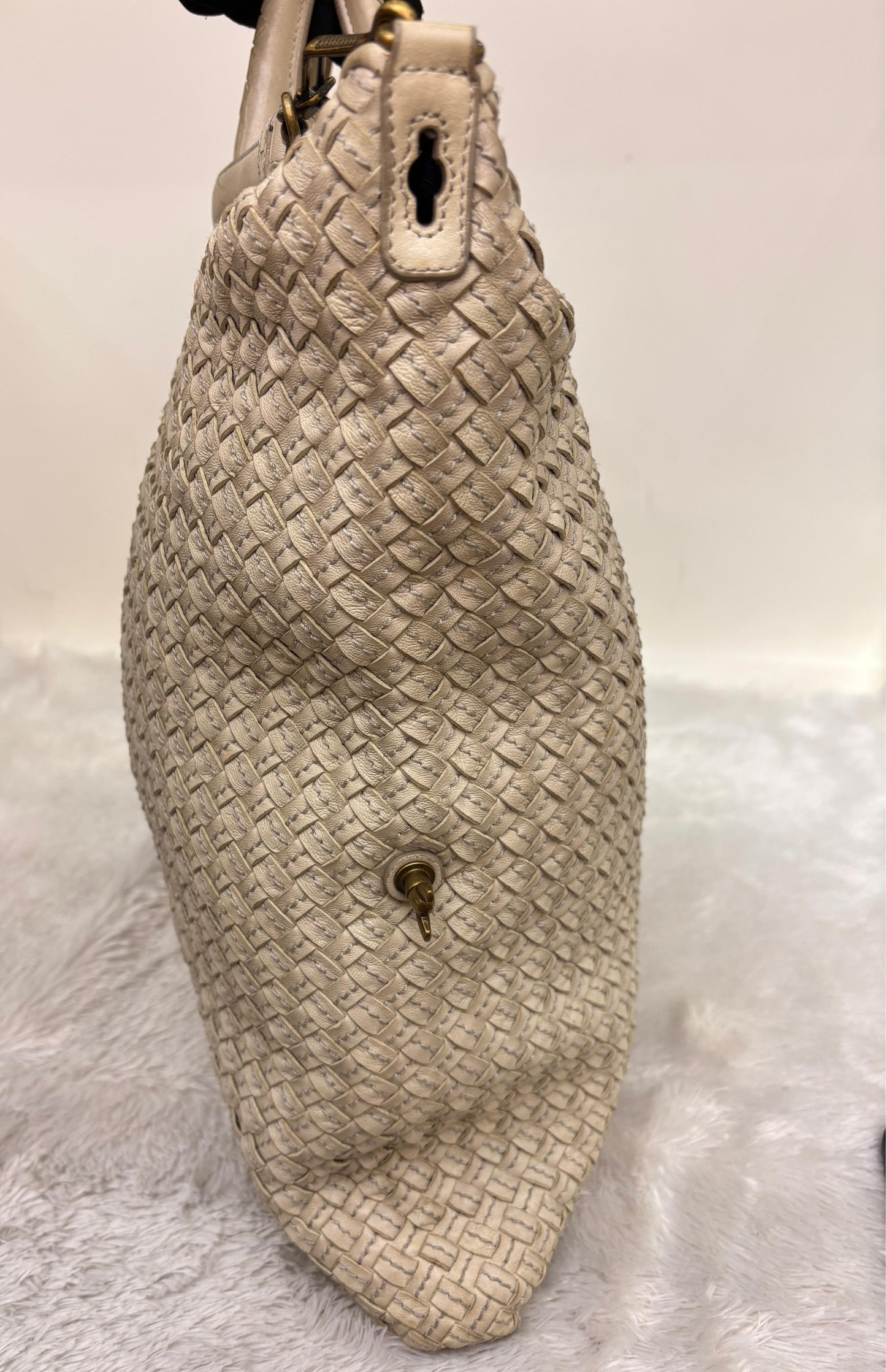 Bottega Veneta Bicolour Intrecciato Convertible Tote 3 Ways White Cream RGHW 2007