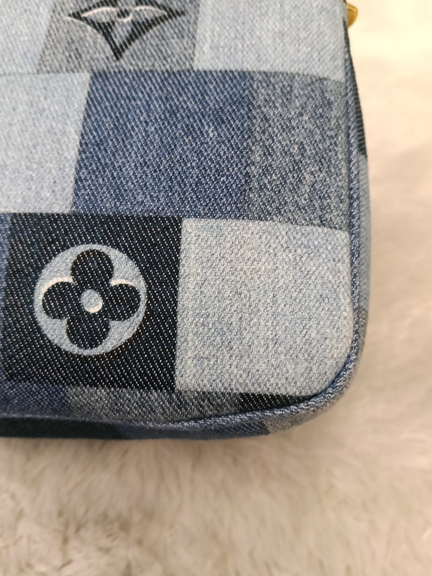 LV Multi Pochette Accessories Monogram Denim Blue Rouge 2019