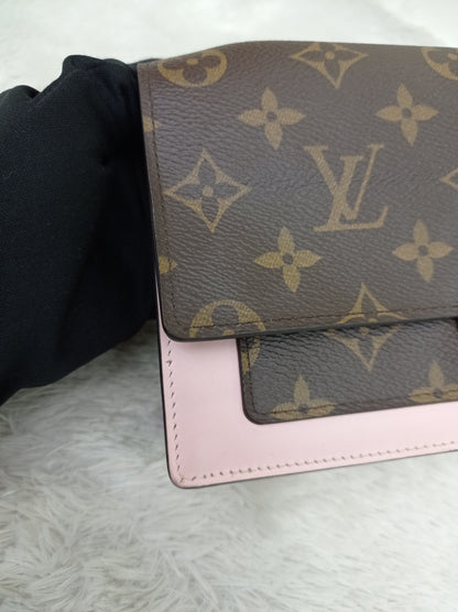 LV Flore Chain Wallet Monogram Rose Ballerine 2020