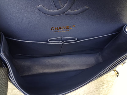Chanel Medium Caviar Dark Blue GHW DF #24